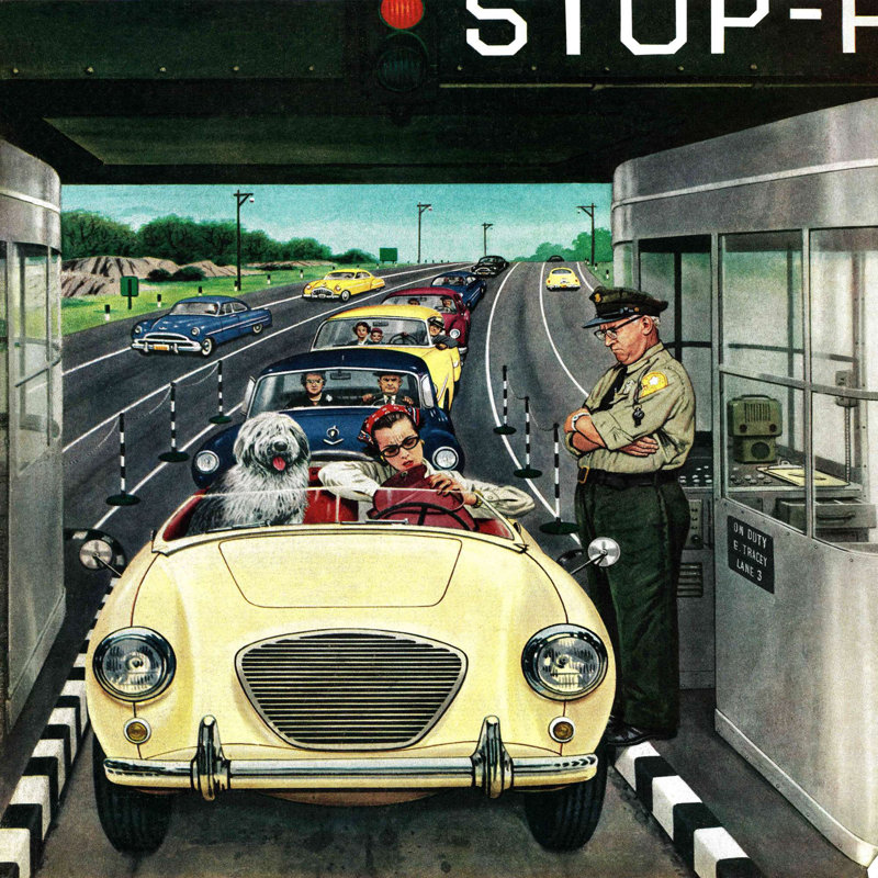 Stop And Pay Toll by Stevan Dohanos - Wrapped Canvas Painting, 122cm H x 122cm W