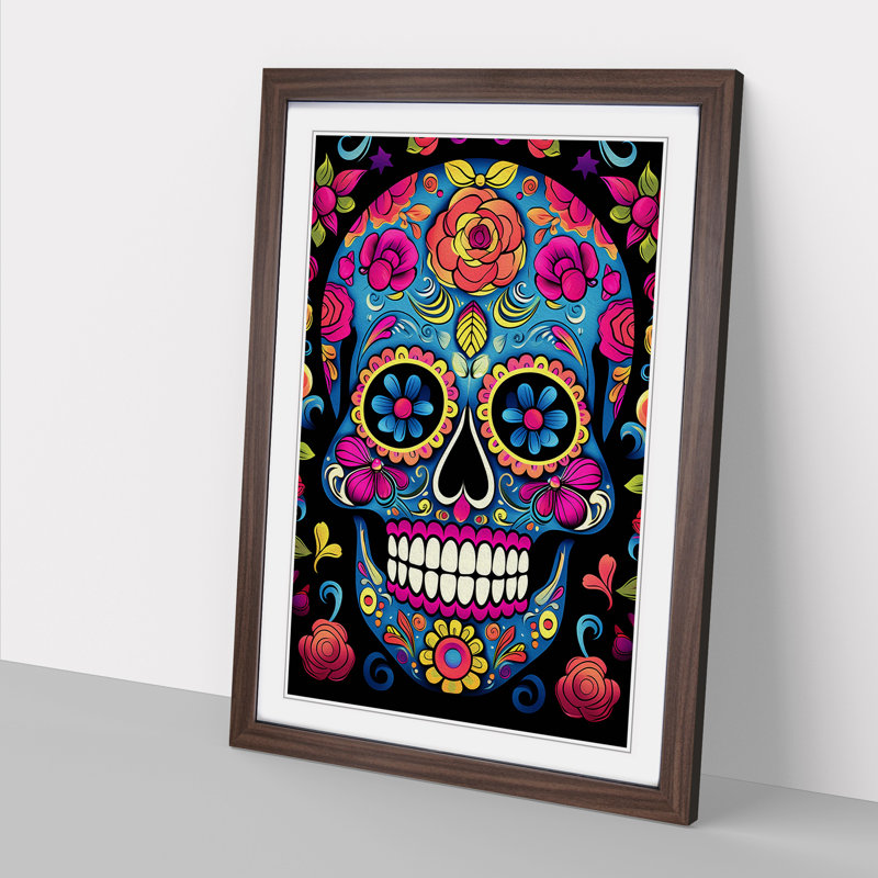 Sugar Skull Pop - Framed Print, Walnut, 34" H x 25" W x 2" D