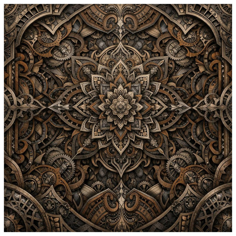Housses de couette complexes Steampunk Mandala, Grand lit