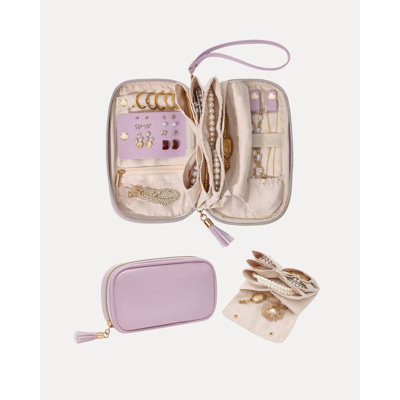 Travel Jewelry Case Organizer, Ultra-Slim Soft Pouch -Lavender