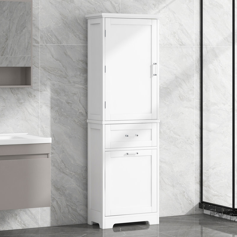 Tall Bathroom Storage Cabinet, White