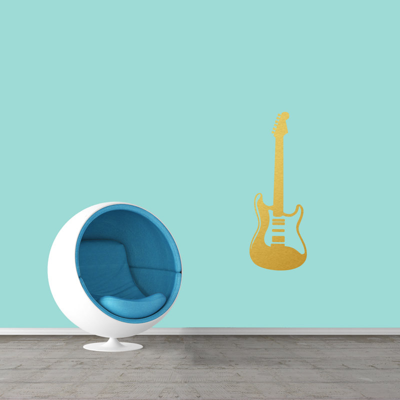 Décalcomanie murale guitare électrique Hofstra, Or