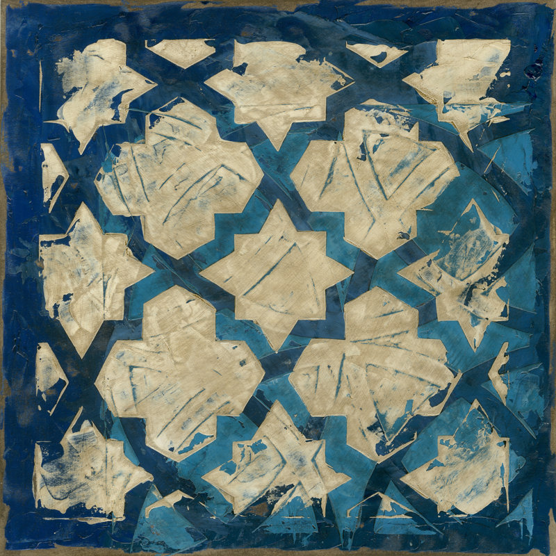 Stained Glass Indigo I by Megan Meagher - Wrapped Canvas Print, 30cm H x 30cm W x 3.8cm D