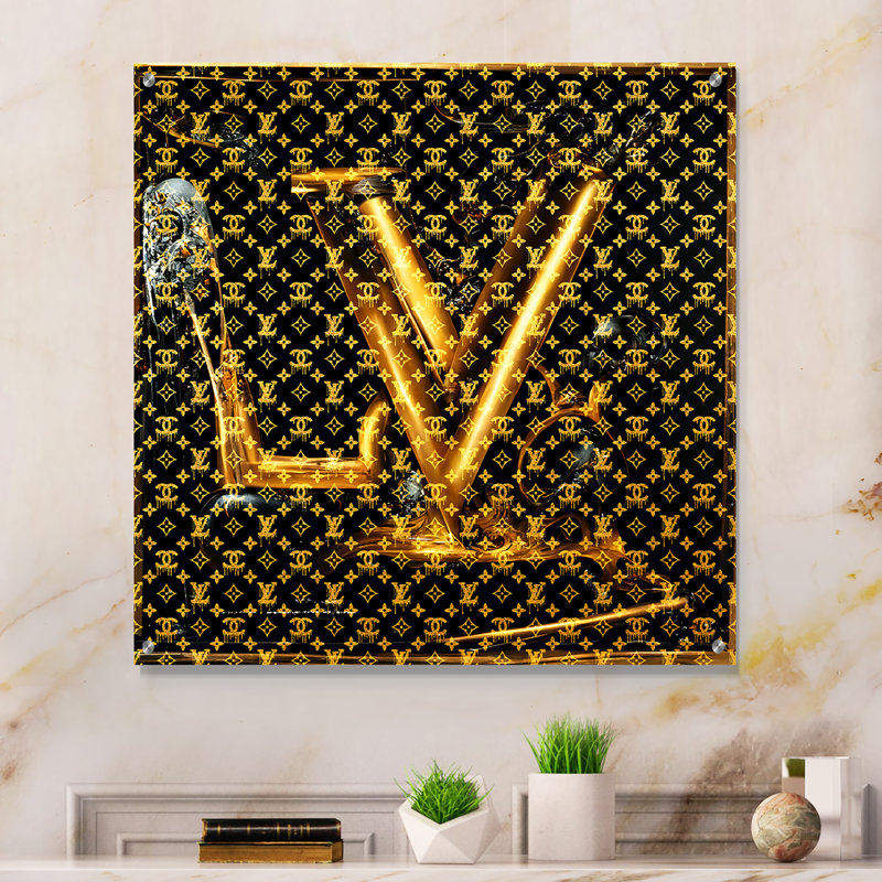 Luxury Brand Design I - Art mural acrylique tendance pour le salon, H 16 po x l 16 po