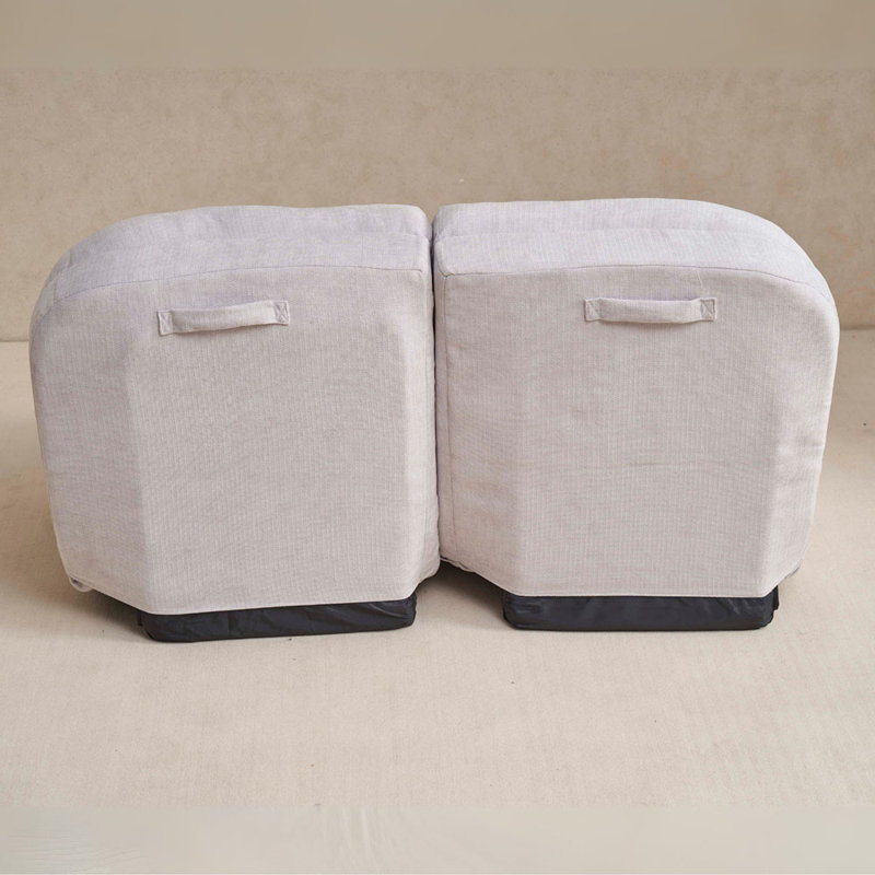 Canapé-lit convertible double escamotable, Coton blanc