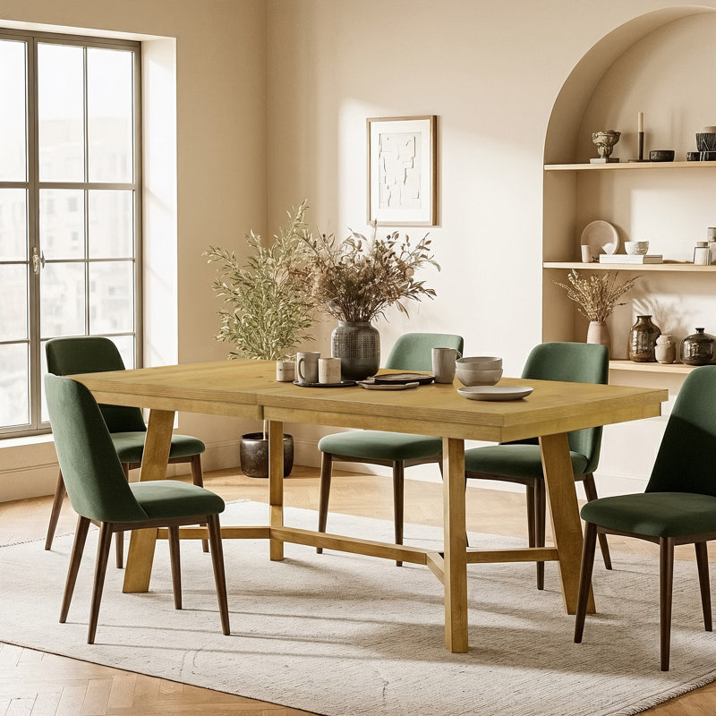  Table de salle à manger Alderon, Bois clair