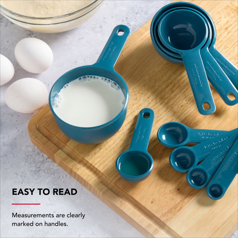 Kitchenaid Measuring Cup & Spoon Set, 9 Piece, Blue