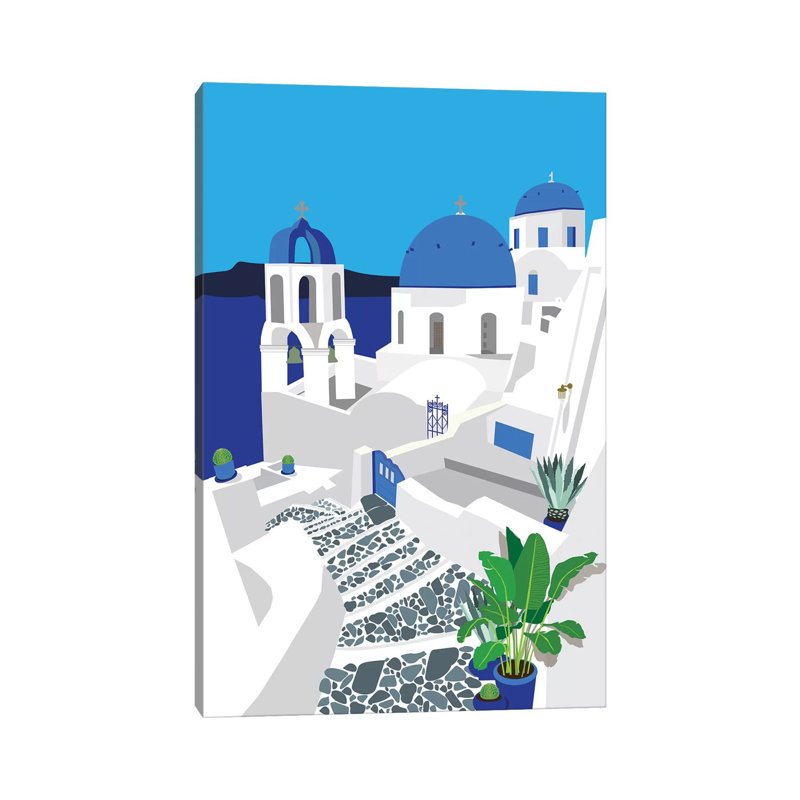 Santorini by Jen Bucheli - Wrapped Canvas Print, 152.5 cm H x 101.5 cm W