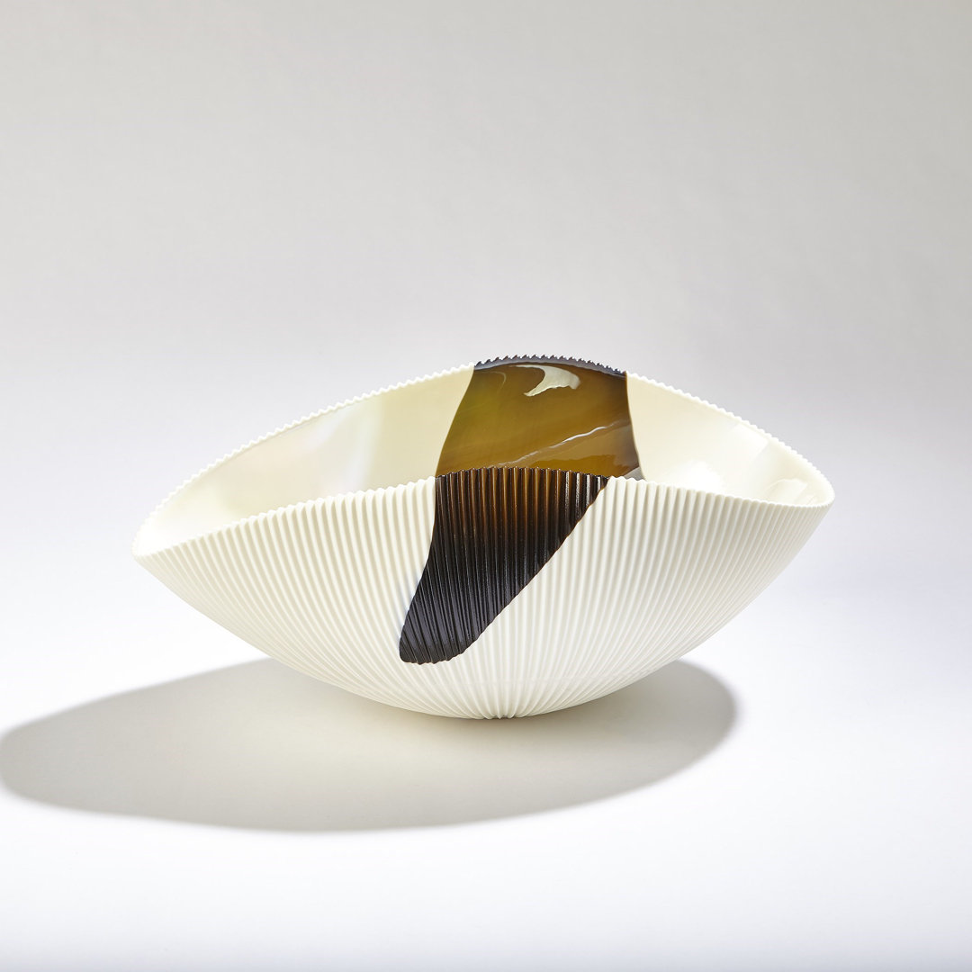 Pleated Bowl-Bronze Stripe Global Views 