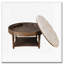 Table basse surdimensionnée rembourrée capitonnée à 2 niveaux avec tablettes en bois-1129512446