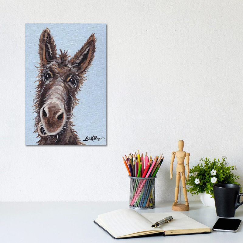Rufus The Donkey by Hippie Hound Studios - Wrapped Canvas Print, 20.32 cm H x 30.48 cm W