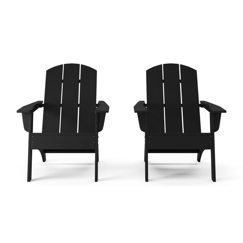 Mounce Outdoor Adirondack Set, Black