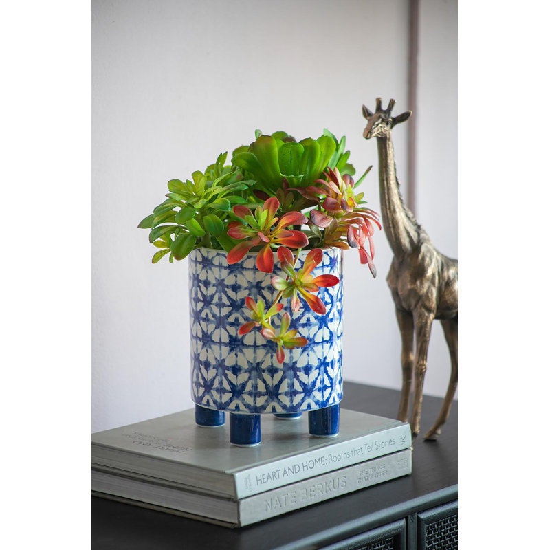 Pot à fleurs en céramique Waynesville, H 8 po x l 6,5 po x P 6,5 po