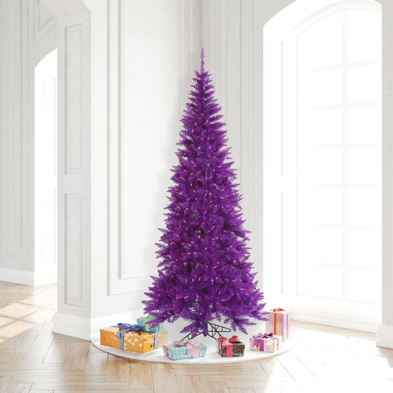 Purple Fir Lighted Artificial Fir Christmas Tree, 10' H x 50" W