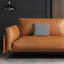 Causeuse coussin orange en cuir véritable-1901136110