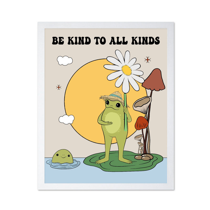 Be Kind To All Kinds, Poster, 24"H x 32"W, White Framed