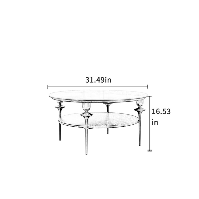 Table basse Luxury, H 16,53 po x L 31,49 po x l 31,49 po