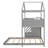 Twin Over Full House Bunk Bed With Storage Staircase And Blackboard,Gray