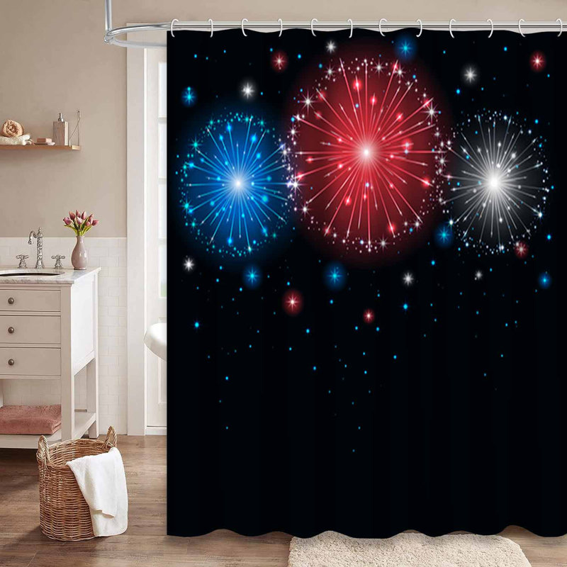 Rideau de douche Shiny Firework, 72" L x 84" W