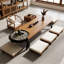 Tables basses ovales en bois massif BROWN-109014289