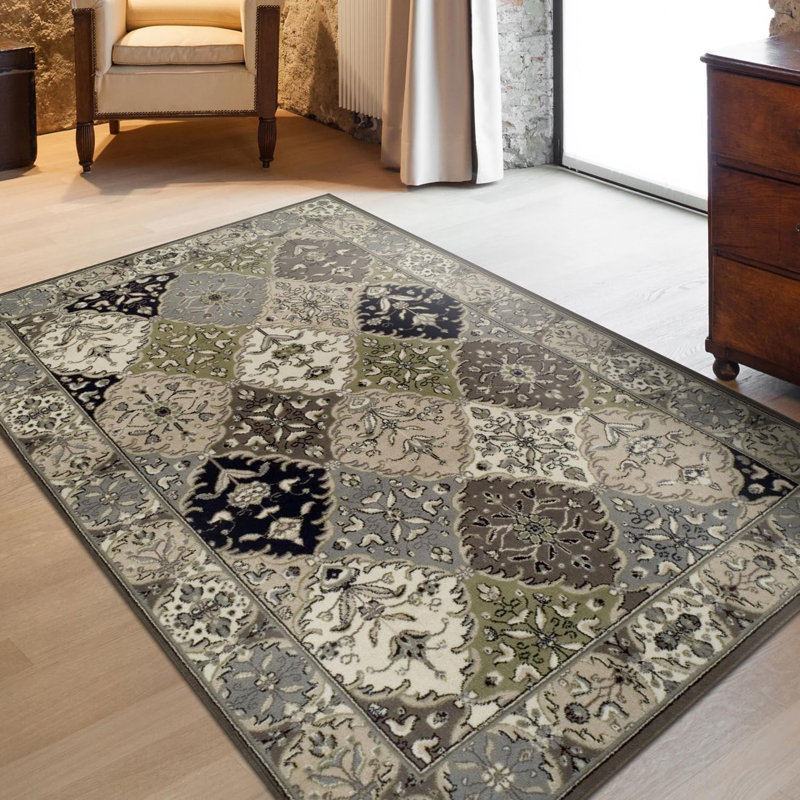 Paloma Rectangular Floral Wool and Synthetic Area Rug