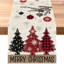 Chemin de table pin rouge, joyeux Noël, chemin de table flocon de neige, décoration saisonnière pour la cuisine, salle à manger, décoration des Fêtes, 13 x 72 pouces