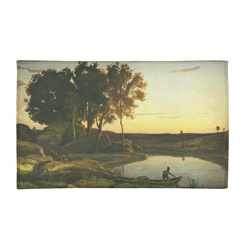 Tapis vert Lake and Boatman Chenille, Rectangle 2 pi x 3 pi