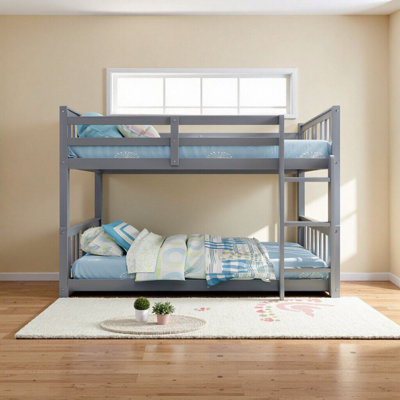 Solid Pine Twin Bunk Bed for Kids: Safe & Sturdy Space-Saving Design with Ladder, Slats Included - Effortless Bedroom Solution