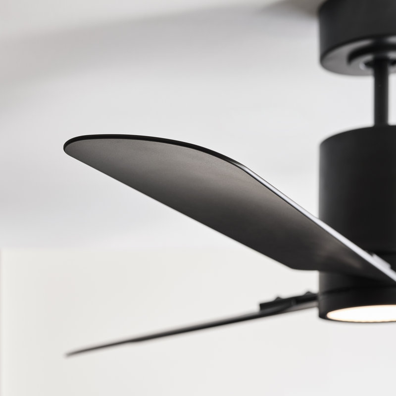 Visual Comfort Fan Cleancut Smart 54 LED Indoor Ceiling Fan with Threaded Downrod, Matte White ABS blades and Handheld Remote
