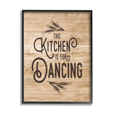 This Kitchen Is For Dancing par Lettred and Lined - Reproduction d'art textuel avec cadre photo