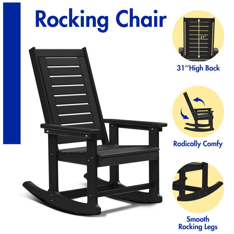 Rosecliff Heights HDPE Outdoor Rocking Chair & Reviews | Wayfair
