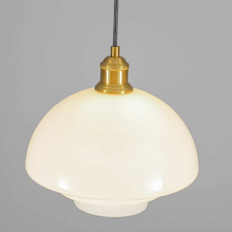 Luminaire suspendu en verre opale à 1 lumière