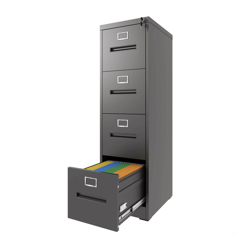 4 Drawer File Cabinet with Lock Metal Vertical File Cabinet Office Home, A4 Legal/Letter Size Narrow File Cabinet Locked,Assembly Required