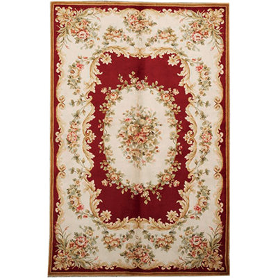 Tapis rouge noué à la main de haute qualité