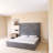 Wood Frame Panel Bed with Upholstered Headboard-1122340219
