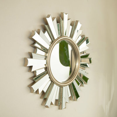 26'' Wall-mounted Sunburst-shaped PU Art Decorative Mirror