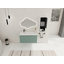 Meuble-lavabo flottant de 36 pouces avec lavabo en résine en forme de goutte et armoire latérale spacieuse, portes à fermeture en douceur pour salles de bain modernes