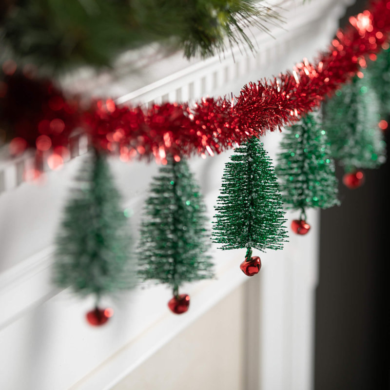 Guirlande de Noël 48 ", rouge crème, Rouge / vert