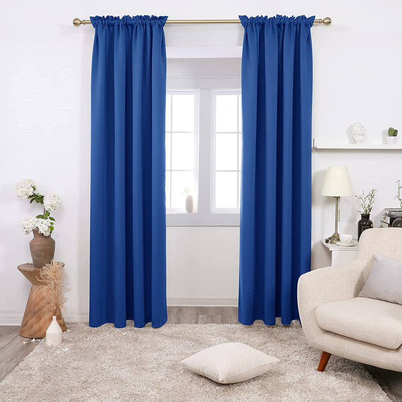 Peniste Room Darkening Curtain Pair, 52" W x 63" L, Royal Blue