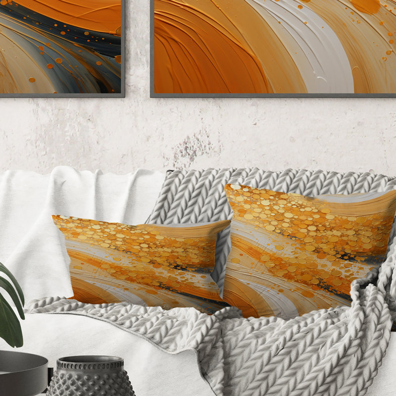 Coussin Golden Harvest IV - Abstract Landscape