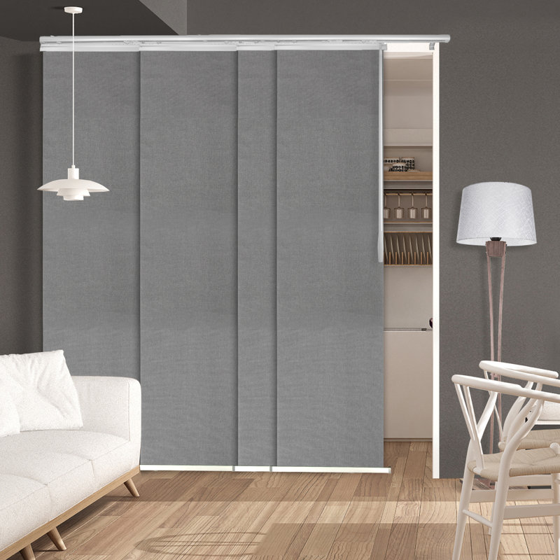 Store vertical semi-diaphane gris, L 88 po x L 94 po