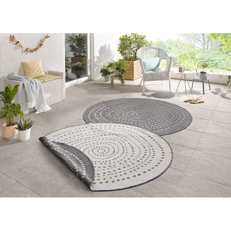 Bali Flatweave Grey Rug, Round 200cm