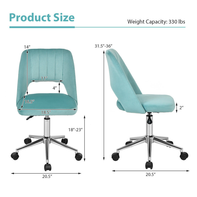 Velvet Task Chair, Green