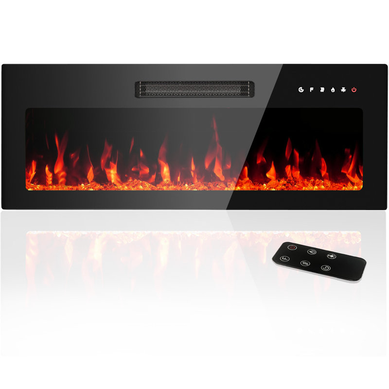 Dual Recessed & Wall Mounted Electric Fireplaces,36"W Remote Control Fireplace Heater Stoves,Touching Screen Insert Electric & Alternative Fuel Fireplaces Stoves
