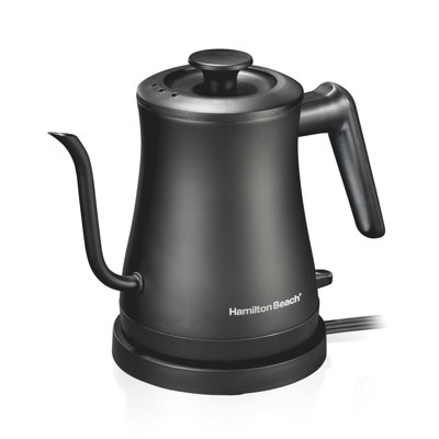 Hamilton Beach Gooseneck Electric Kettle, 0.6 L, 1200W Fast Boiling, Precision Pour for Pour-Over Coffee & Tea, Cordless, Auto Shutoff & Boil-Dry Protection, Stainless Steel Interior (41045)