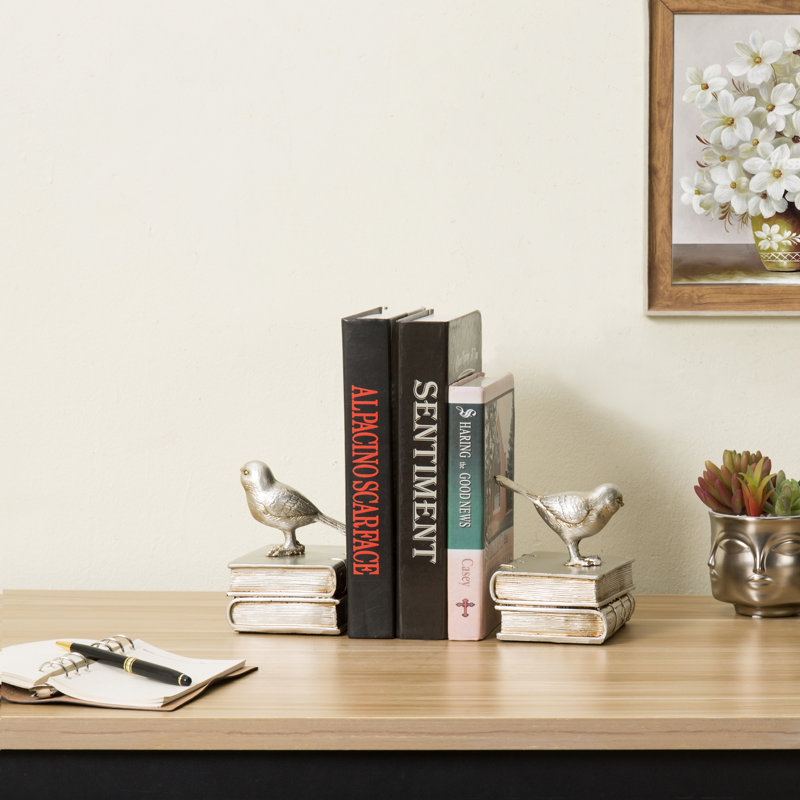 Resin Bookends, Silver