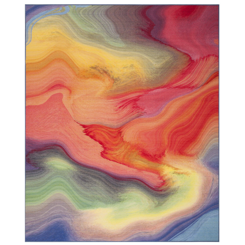 Davey Performance Machine Washable Abstract Rug, Rectangle 3'3" x 5'3"