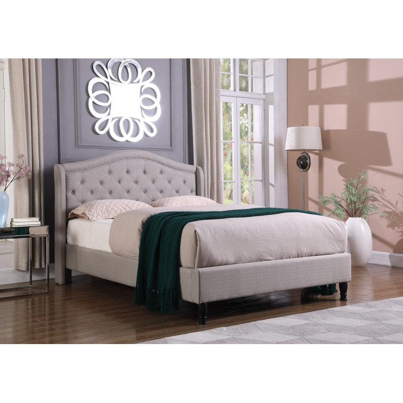 Kinsman Upholstered Wingback Bed, Gray, Full