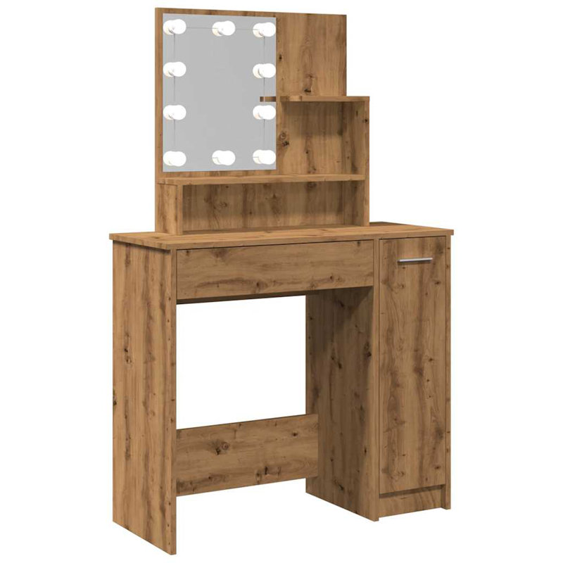 Smilja Dressing Table with Mirror, Artisan Oak