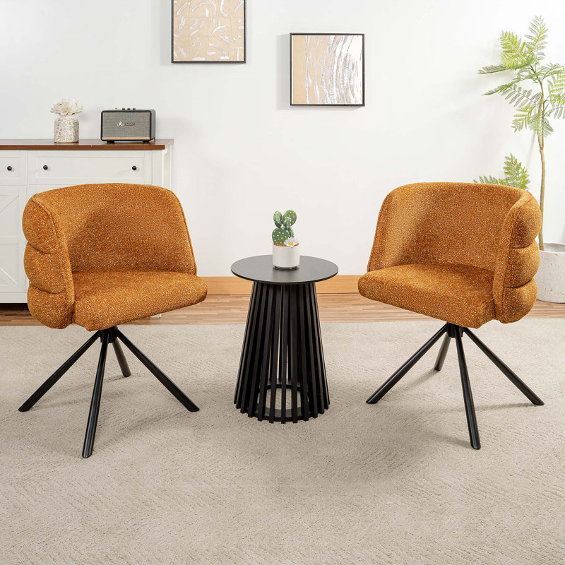 Ensemble de 2 chaises pivotantes 270 °, Orange